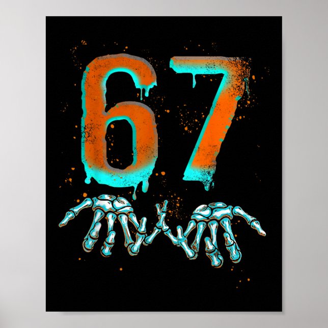 Póster Diversión 67 Meme Halloween Esqueleto  (Frente)