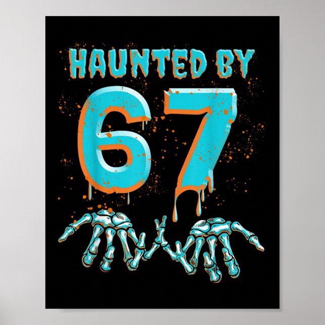 Póster Diversión 67 Meme Halloween Mano de Esqueleto Embr (Frente)