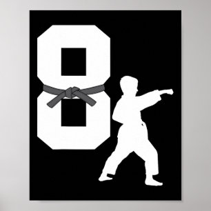 Póster Diversión 8 cumpleaños Karate Taekwondo Niño de 8 