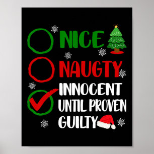 Póster Diversión Agradable Travieso Inocente Navidad Xmas