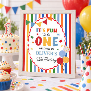 Póster Diversión al ser uno: Bienvenida al 1er cumpleaños