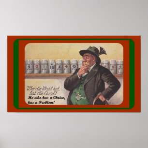 PÓSTER ¿DIVERSIÓN ALEMÁN PROVERB ~ DILEMA? RÓTULO BEER - 