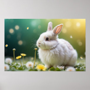 Póster Diversión animal conejito tamaño pequeño fantástic