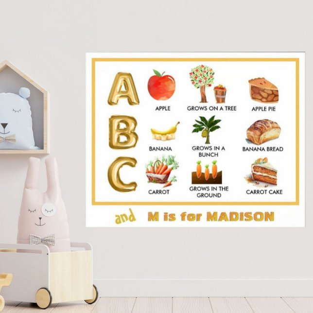 Póster Diversión Aprendiendo ABC Manzana Banana Zanahoria (Subido por el creador)