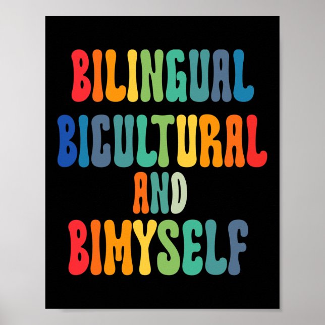 Póster Diversión Bilingüe Bicultural Y Bimyself ASL Deaf  (Frente)