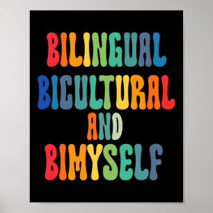 Póster Diversión Bilingüe Bicultural Y Bimyself ASL Deaf