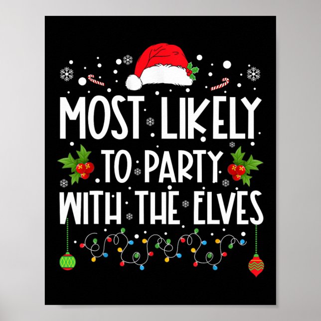 Póster Diversión Coincidente Navidad Más Probable Fiesta  (Frente)