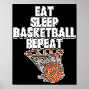 Póster Diversión Comer Sleep Baloncesto Repetir juego de