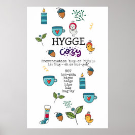 Póster Diversión Cómo decir HYGGE Diversos y acogedores d