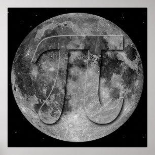 Póster Diversión completa del Día Pi de la Luna