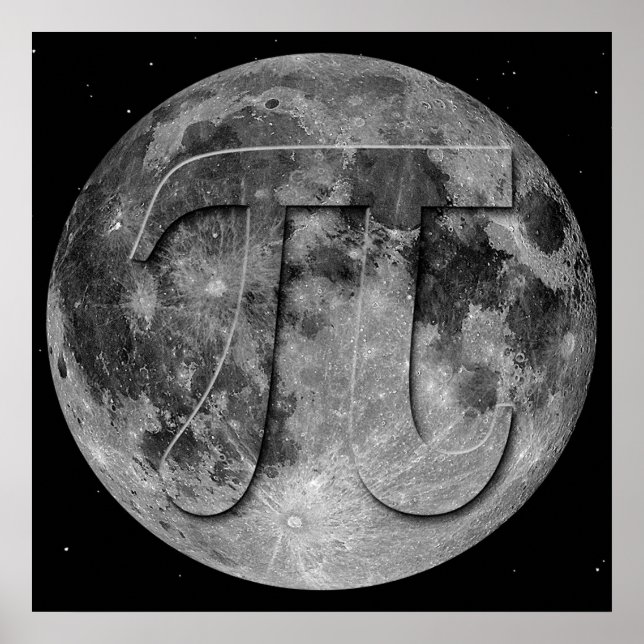Póster Diversión completa del Día Pi de la Luna (Frente)