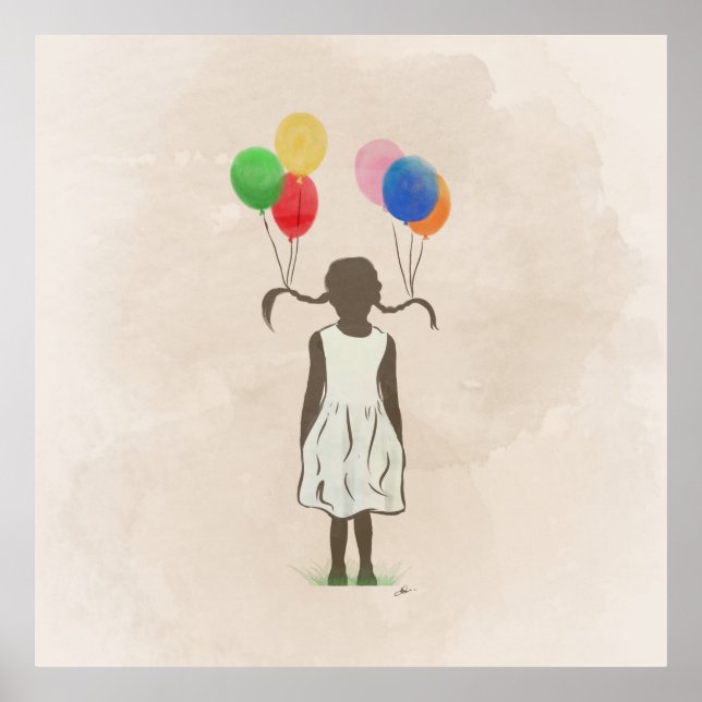Póster Diversión con globos (Frente)