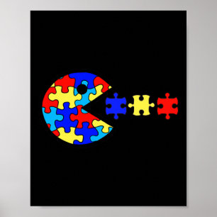 Póster Diversión Conciencia del Autismo Rompecabezas de A