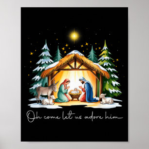 Póster Diversión Cristiana Navidad Jesús Venid Venid Ador