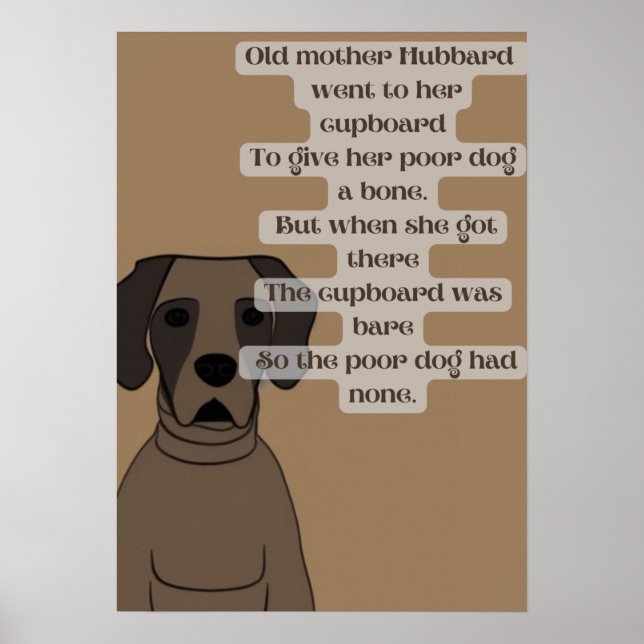 Póster diversión de dibujos animados antigua rima infanti (Frente)