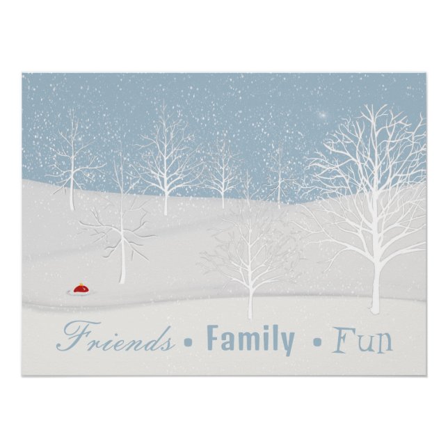 Póster Diversión de la familia Winter Friends (Anverso)