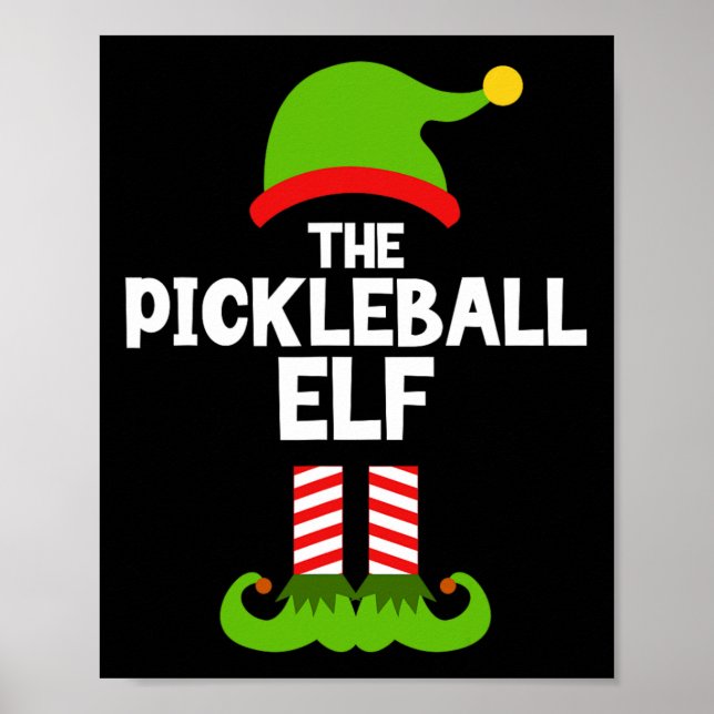 Póster Diversión De Los Navidades De Elf De Pickleball Qu (Frente)