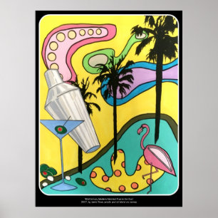 Póster Diversión de mid Century Mod en el sol pintando so