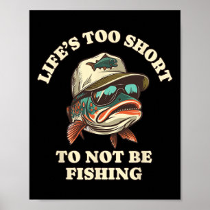 Póster Diversión de pesca relajante pescador de trucha