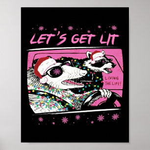 Póster Diversión de Possum Raccoon para conseguir a Trash