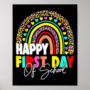 Póster Diversión de Regreso a Clases Feliz Primer Día de 