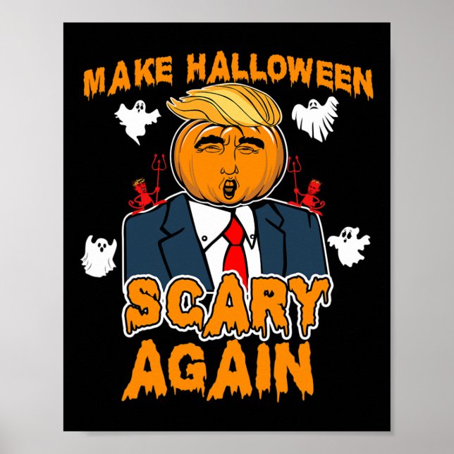 Póster Diversión de Trump Halloween vuelve a asustar a Ha (Frente)