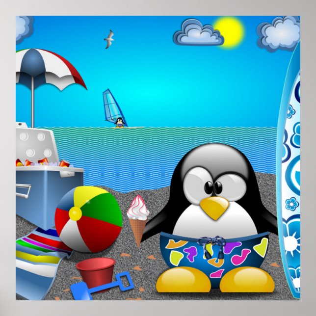 PÓSTER DIVERSIÓN DE VERANO EN LA PLAYA (Frente)