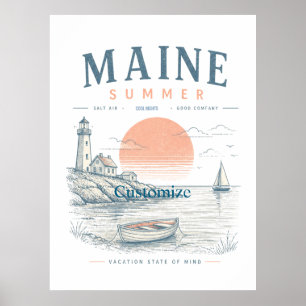 Póster Diversión de verano en Maine Thunder_Cove
