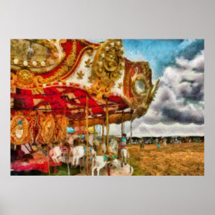 Póster Diversión - el tiovivo