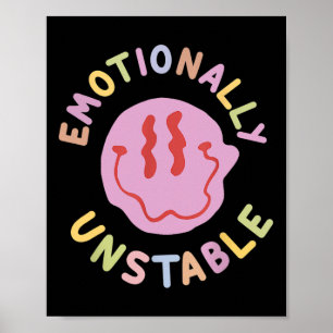 Póster Diversión Emocionalmente Inestable Retro Concienci