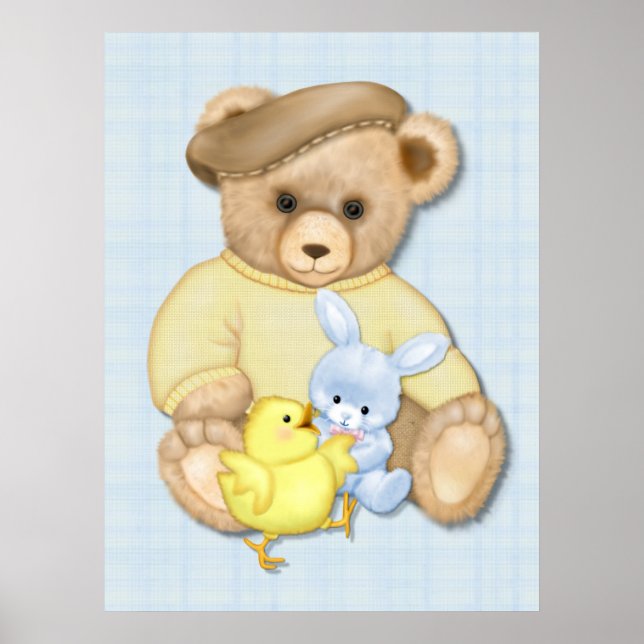 Póster Diversión en el cuarto del niño de Teddy Bear Boy (Frente)