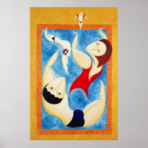 Póster Diversión en la piscina