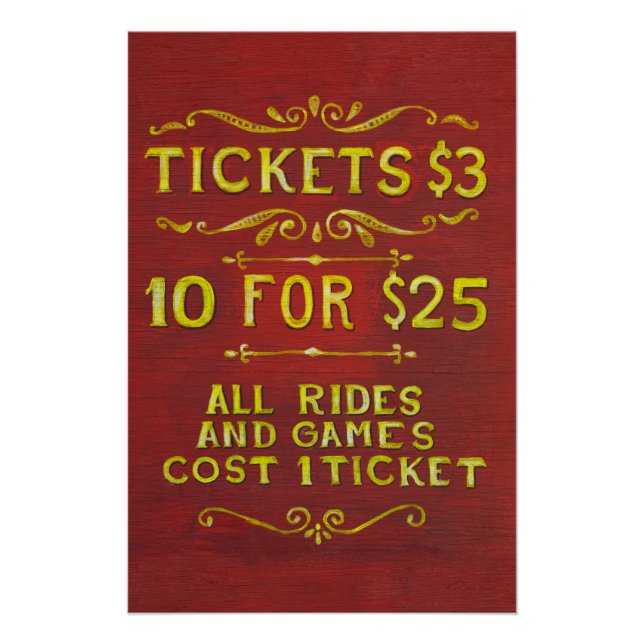 Póster Diversión - Entradas de 3 dólares (Anverso)