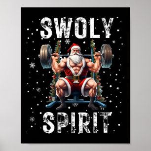 Póster Diversión Espíritu Swoly Santa Humor Navidad Cuerp