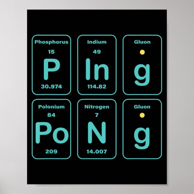 Póster Diversión periódica de Ping Pong (Frente)