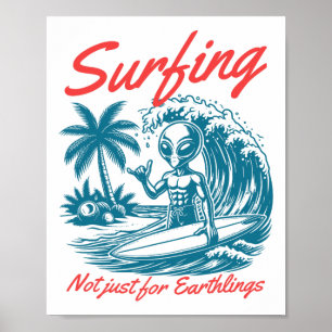 Póster Diversión Surfando Ufp Ovni No Solo Para Terrícola