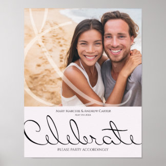 Póster Diversión tipográfica mínima pero Boda formal