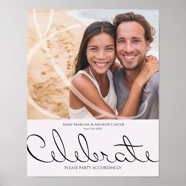 Póster Diversión tipográfica mínima pero Boda formal (Frente)