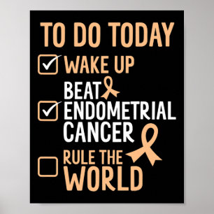 Póster Diversión Vence Cáncer Endometrial Gobierna El Mun