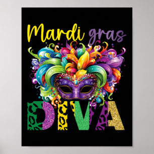 Póster Diversión Y Festividad Mardi Gras Diva Desig De Ca
