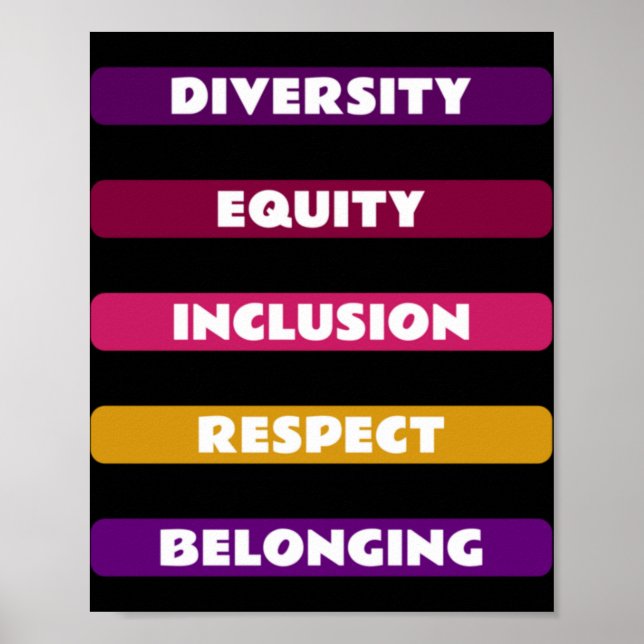 Póster Diversity Equity Inclusion Respect Belonging Pack  (Frente)
