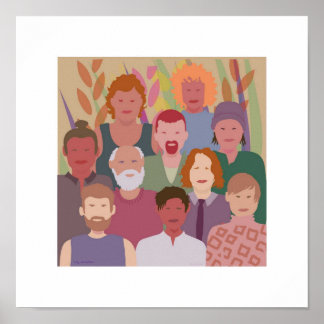 Póster diversity men square