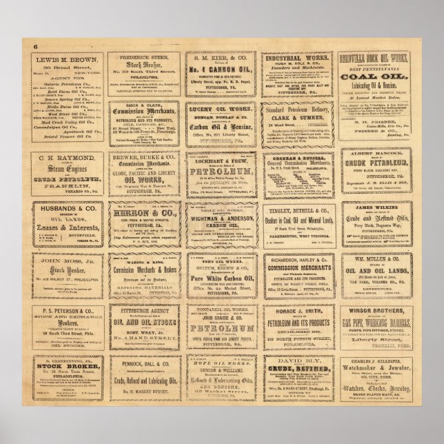 Póster Diversos anuncios de petróleo (Frente)