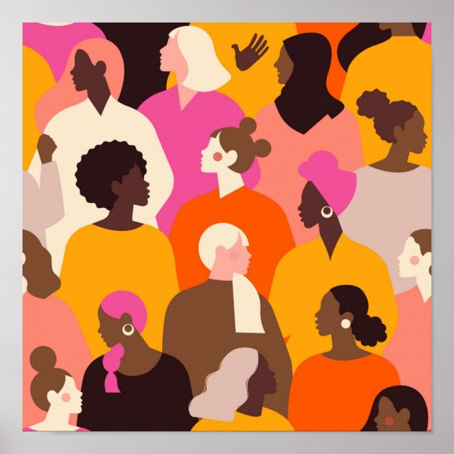 Póster Diversos rostros femeninos (Frente)