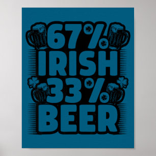 Póster Divertida 67 Irlandesa 33 Cerveza Seis
