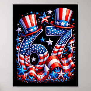 Póster Divertida 67 Meme Bandera Americana Usa Humor Infa