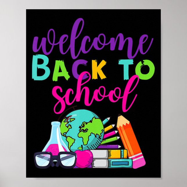 Póster Divertida Bienvenida De Vuelta A La Escuela (Frente)