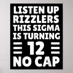 Póster Divertida camiseta de cumpleaños de 12 años - Rizz