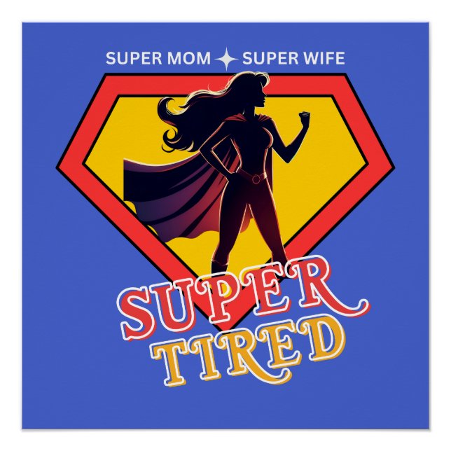 Póster Divertida camiseta de mamá | Esposa de Super Mamá  (Anverso)