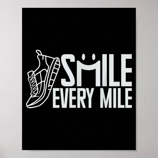 Póster Divertida Carrera Corredor Sonrisa Cada Milla Gráf (Frente)